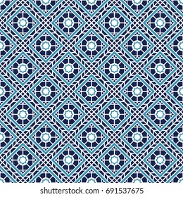 Seamless texture with arabic geometric ornament. Vector mosaic pattern
