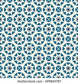 Seamless texture with arabic geometric ornament. Vector mosaic pattern