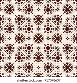 Seamless texture with arabic geometric ornament. Vector mosaic pattern