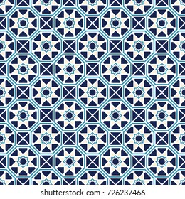 Seamless texture with arabic geometric ornament. Vector mosaic pattern