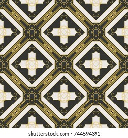 Seamless texture with arabic geometric ornament. Vector vintage pattern