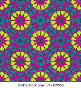 Seamless texture with arabic geometric ornament. Vector mosaic pattern