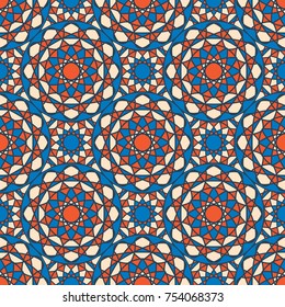 Seamless texture with arabic geometric ornament. Vector mosaic pattern