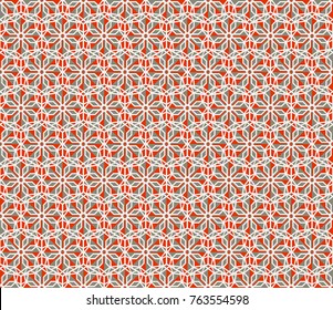 Seamless texture with arabic geometric ornament. Vector mosaic hexagonal pattern