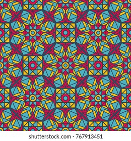 Seamless texture with arabic geometric ornament. Vector mosaic pattern