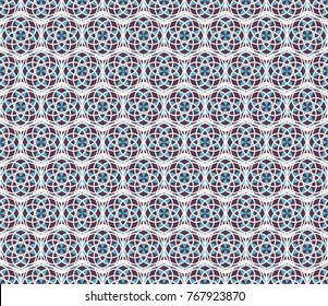 Seamless texture with arabic geometric ornament. Vector mosaic hexagonal pattern