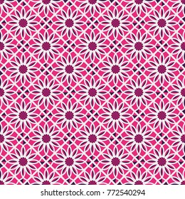Seamless texture with arabic geometric ornament. Vector mosaic pattern