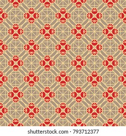 Seamless texture with arabic geometric ornament. Vector mosaic pattern