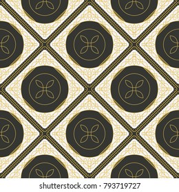 Seamless texture with arabic geometric ornament. Vector vintage pattern