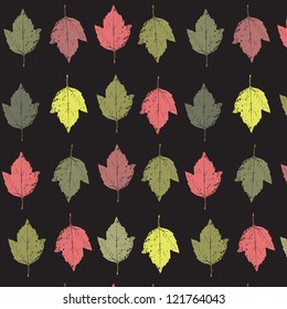 Seamless texture. Autumn background with leaves. Vector illustration./ Floral background
