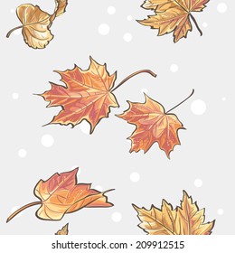 Seamless texture of autumn leaves