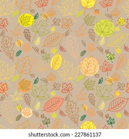 seamless texture with autumn leaves