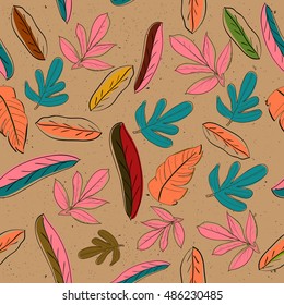 Seamless texture with autumn leaves. Vector illustration EPS8