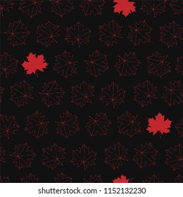 Seamless texture with autumn maple leaves. Repeating background. Tile pattern. 