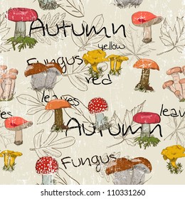 Seamless texture with autumn pattern. Vector illustration EPS8