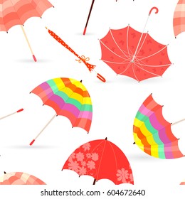 seamless texture with autumn umbrellas
