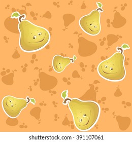 seamless texture for baby textiles with pears