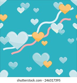 Seamless texture of the background with hearts. 
