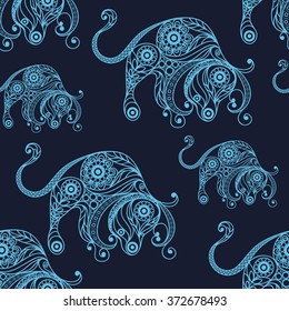 Seamless texture  (background) with lace pattern (with Taurus). For design: cloth, web, wallpaper, wrapping. Zodiac, Horoscope and astrology (astronomy)-symbol. Vector illustration.