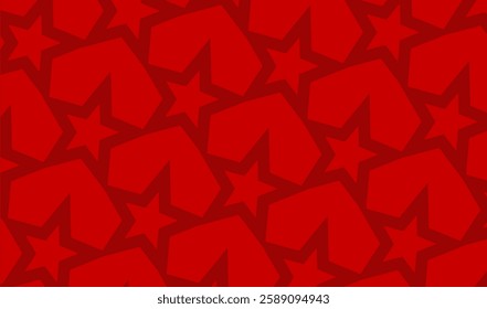Seamless texture background of stars on red background stock illustration.