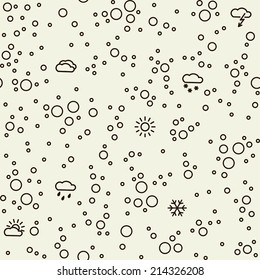 Seamless texture with badges - weather. Vector.