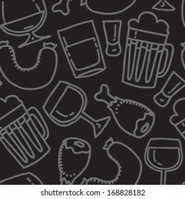 seamless texture bar glasses with drink and food