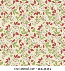 seamless texture barberry on a beige background. 