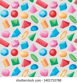 Seamless texture. Basic vector geometric shapes isolated on a background. 