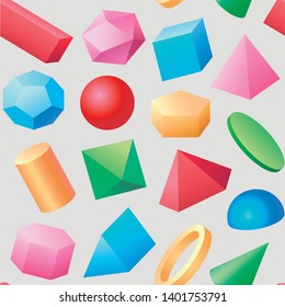 Seamless texture. Basic vector geometric shapes isolated on a background. 