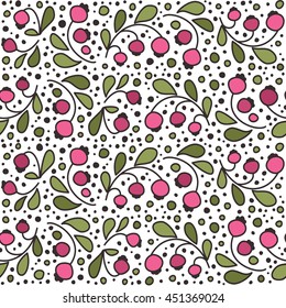 Seamless texture with berries. A vector.