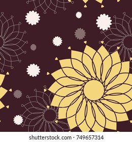seamless texture big and small flowers