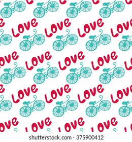 seamless texture seamless texture bikes and love on a white background