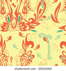Seamless texture with birds
