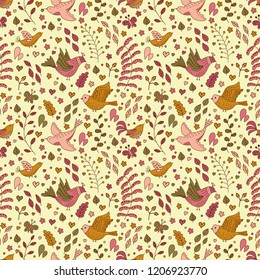 Seamless texture with birds. Seamless pattern can be used for wallpaper, pattern fills, web page background,surface textures.