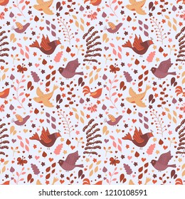 Seamless texture with birds. Seamless pattern can be used for wallpaper, pattern fills, web page background,surface textures.