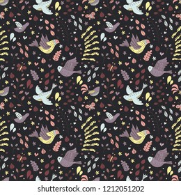 Seamless texture with birds. Seamless pattern can be used for wallpaper, pattern fills, web page background,surface textures.