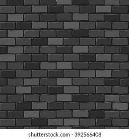 Seamless texture. Black brick white wall. Vector illustration.