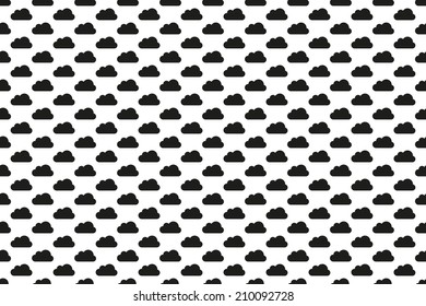 Seamless texture of black clouds on white background