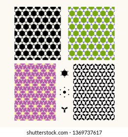 seamless texture , black and color shapes , isolated pattern, simple bacground
