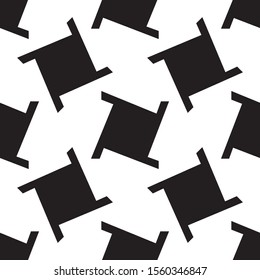 Seamless texture with black geometric forms .