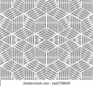 Seamless texture with black geometric forms(cube).