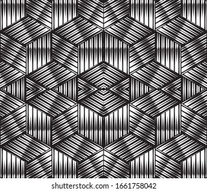 Seamless texture with black geometric forms(cube).