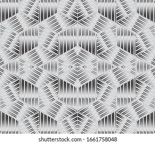 Seamless texture with black geometric forms(cube).