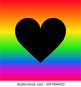 seamless texture of a black heart against a background of a rainbow symbol LGBT