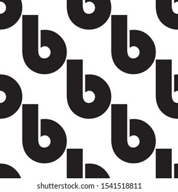 Seamless texture with black letter b.