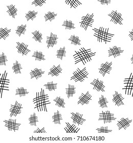 Seamless texture. Black scratches on a white background