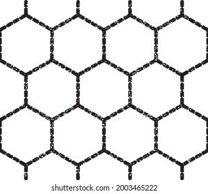 Seamless texture with black segments_hexagon_. Seamless vector illustration eps 10.
