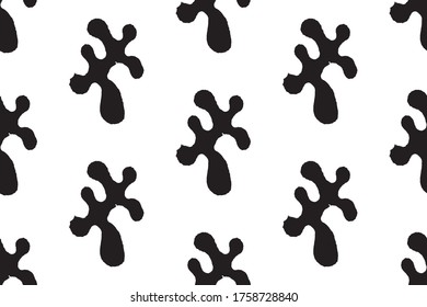 Seamless texture. Black spot on a white background. Vector graphics and design.