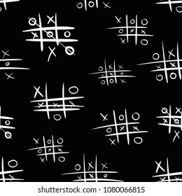Seamless texture black tic-tac-toe