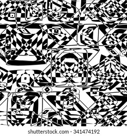 Seamless texture in black and white colors